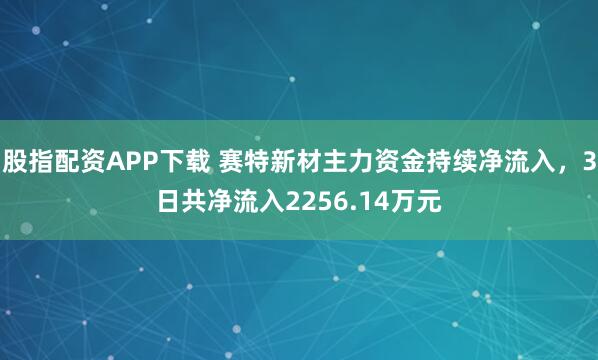 股指配资APP下载 赛特新材主力资金持续净流入，3日共净流入2256.14万元